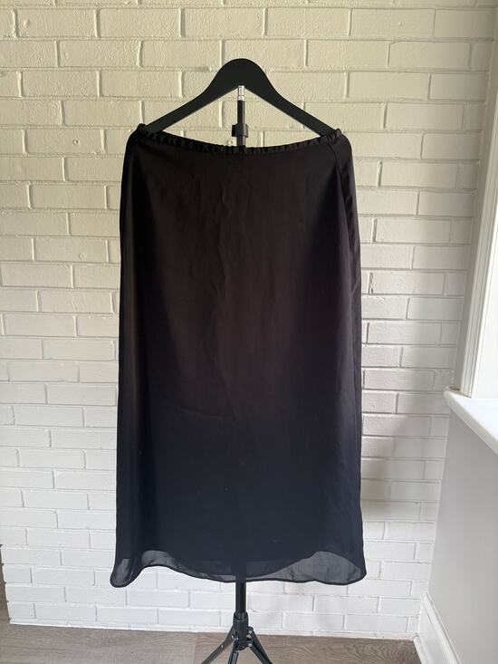 Vintage Dresses & Skirts - Vintage 90s Express Black Sheer Chiffon Maxi Skirt Long Minimalist 9/10